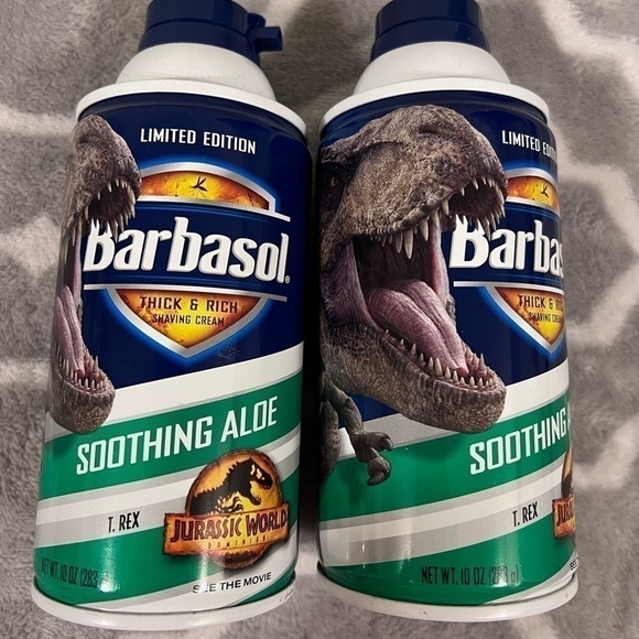 Jurassic Word Limited Edition 2022 Barbasol Shaving Cream 10 Oz lot of 2 - Picture 1 of 5